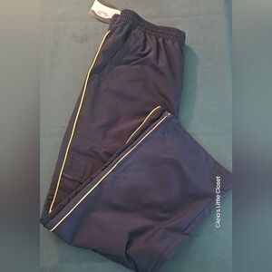 Athletic Works Men's Dark Blue Joggers with Yellow Piping, 16/18, NWT ✔️